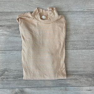 Mock neck striped long sleeve shirt